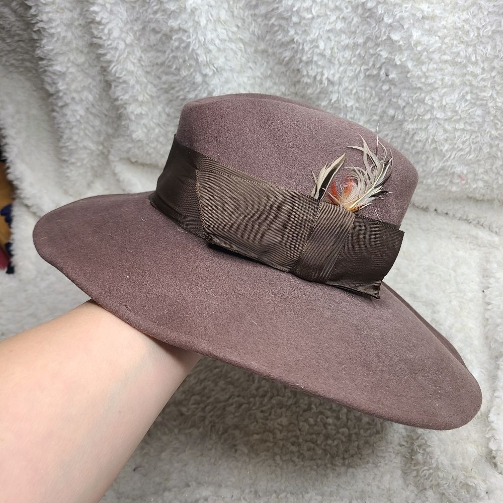 Adolfo ll 100% Wool‎ Tan Vintage Hat